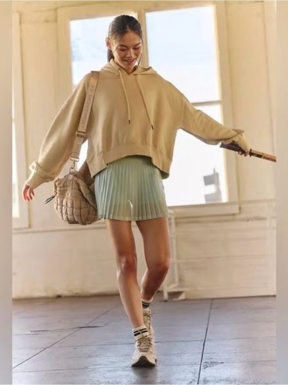 FP Movement by Free People Pleated Mini Skirt in Mint Green